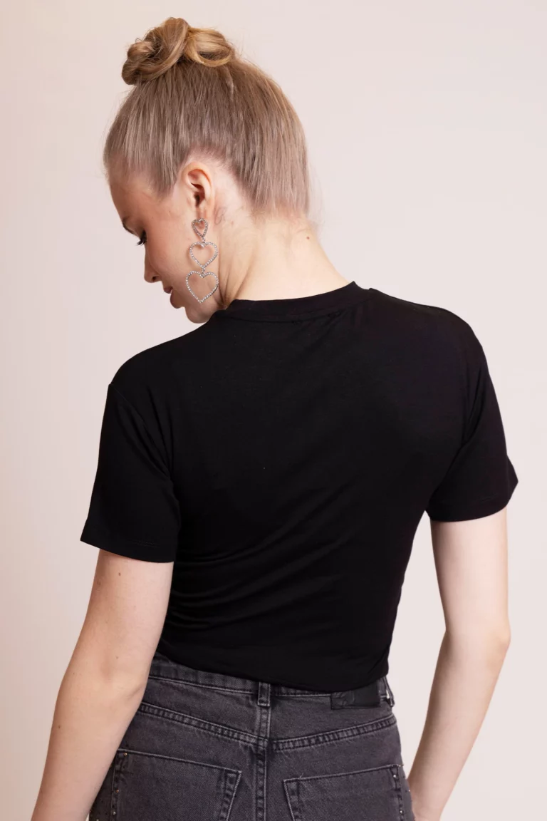 Body Damskie Czarne Crop 2